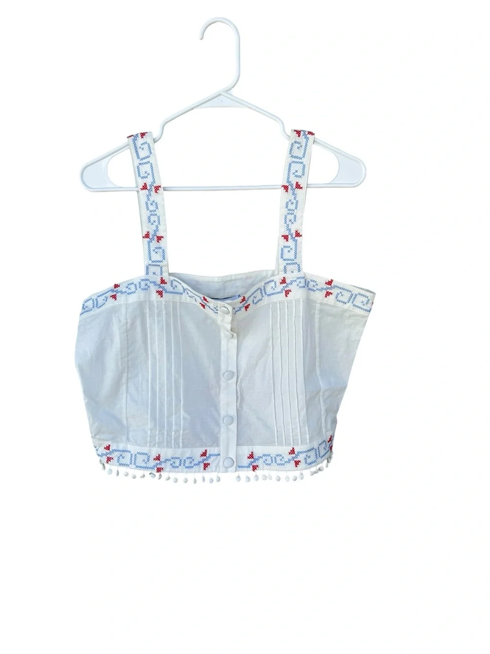 NWT Hunter Bell Emery White Embroidered 100% Cotton Tank Top - Size Large - Picture 4 of 15